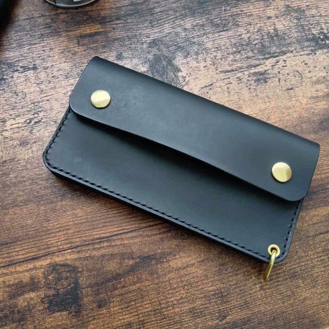 【100%姫路レザー】ハーフフラップ　ロングトラッカーウォレット
