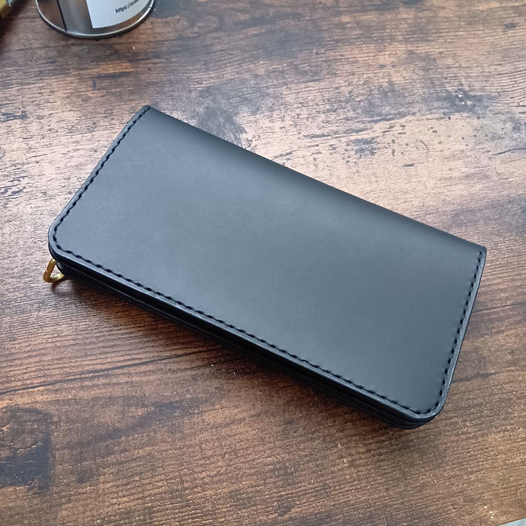 【100%姫路レザー】ハーフフラップ　ロングトラッカーウォレット