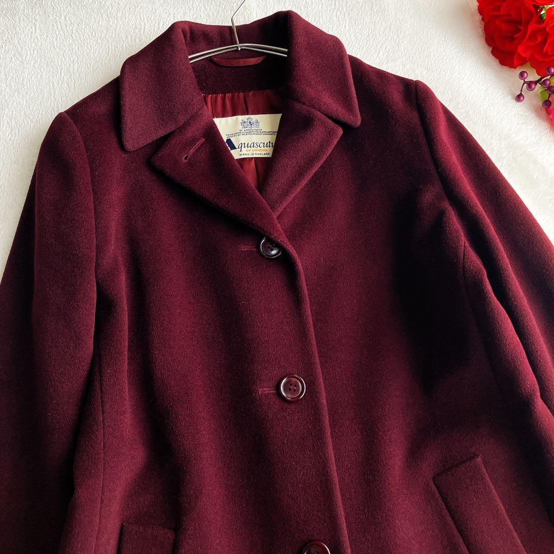 アクアスキュータム★アンゴラ カシミヤ チェスターコート シャドウロゴ Aライン