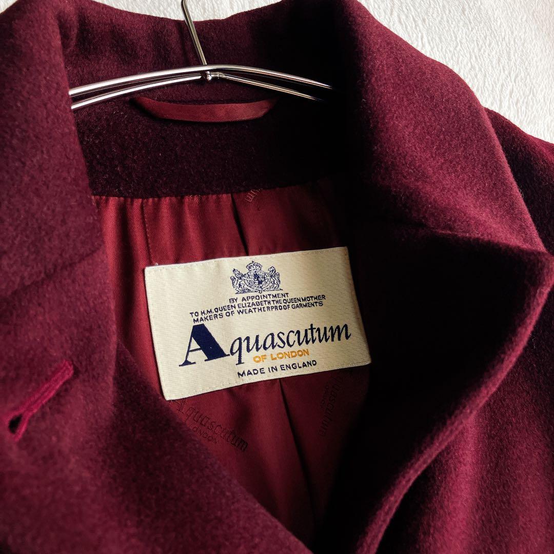 アクアスキュータム★アンゴラ カシミヤ チェスターコート シャドウロゴ Aライン