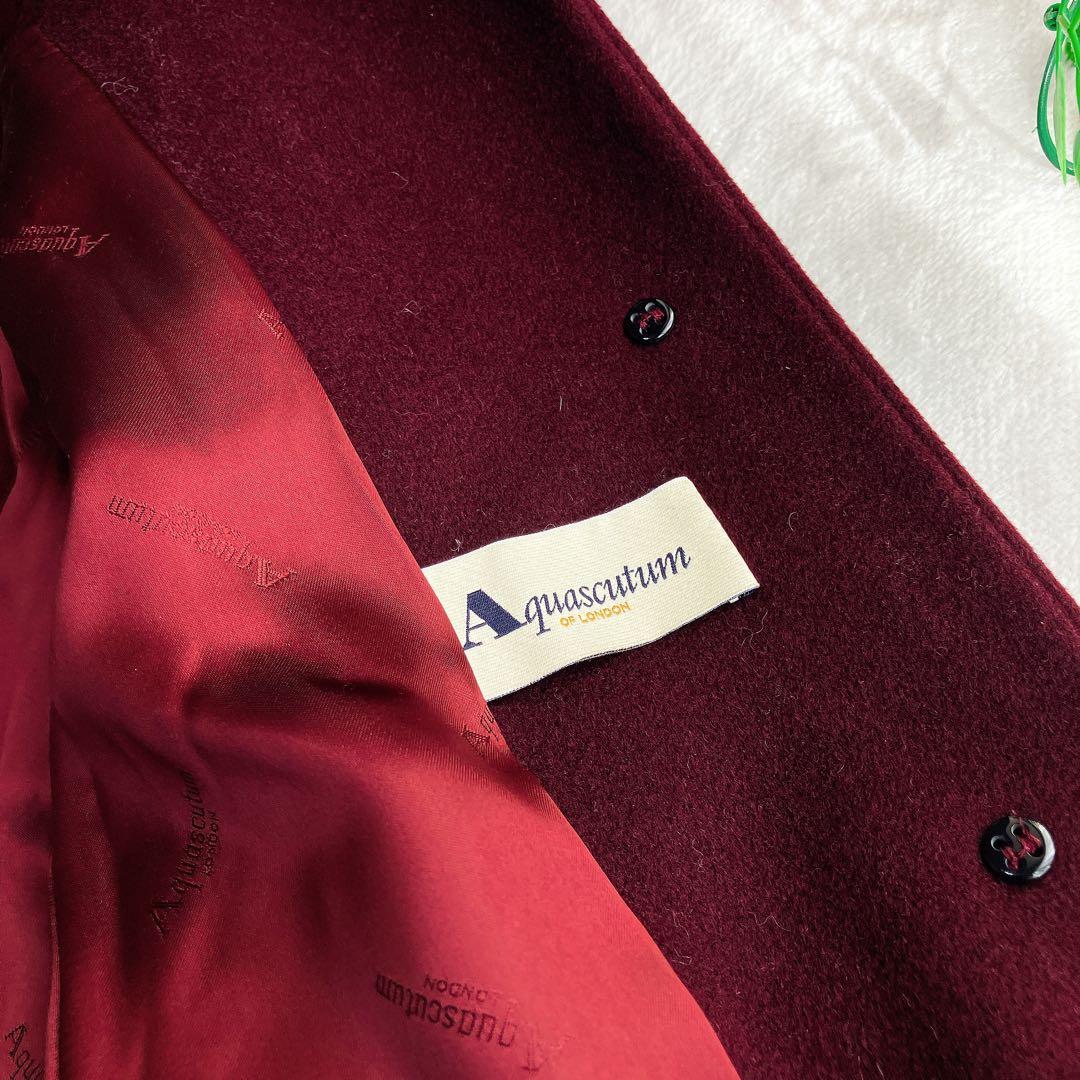 アクアスキュータム★アンゴラ カシミヤ チェスターコート シャドウロゴ Aライン