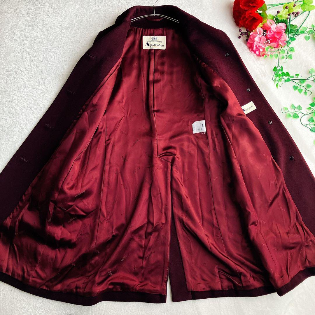 アクアスキュータム★アンゴラ カシミヤ チェスターコート シャドウロゴ Aライン