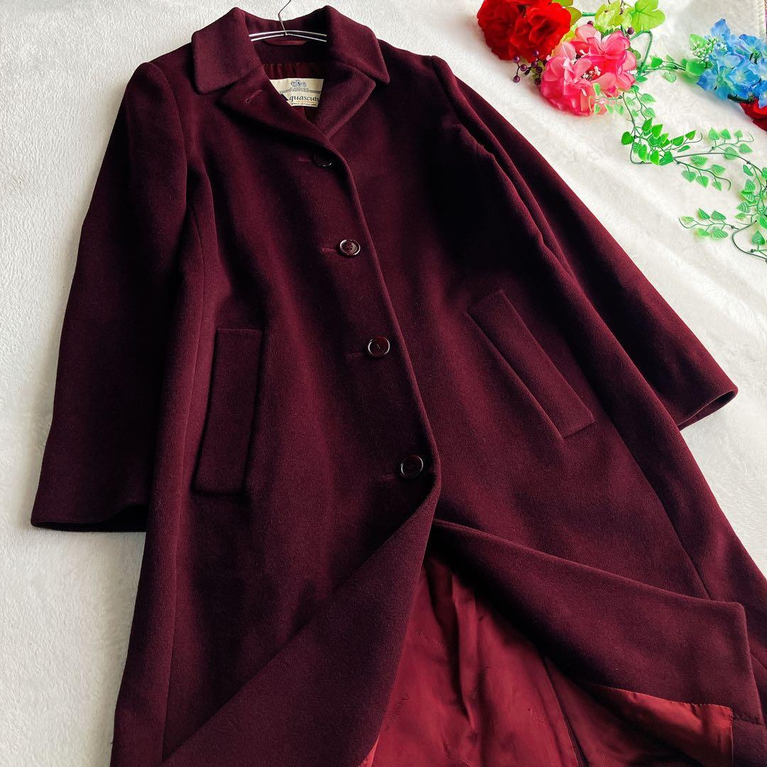 アクアスキュータム★アンゴラ カシミヤ チェスターコート シャドウロゴ Aライン