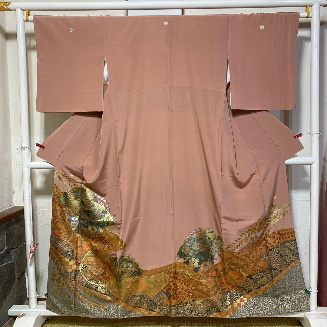 【専用】着物-辻が花着物157【訪問着作家物】家紋入り上質美品 格調高い他３点