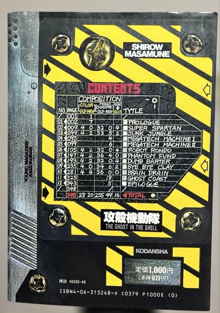 【 初版 良品 】　攻殻機動隊　1巻　レア　士郎正宗