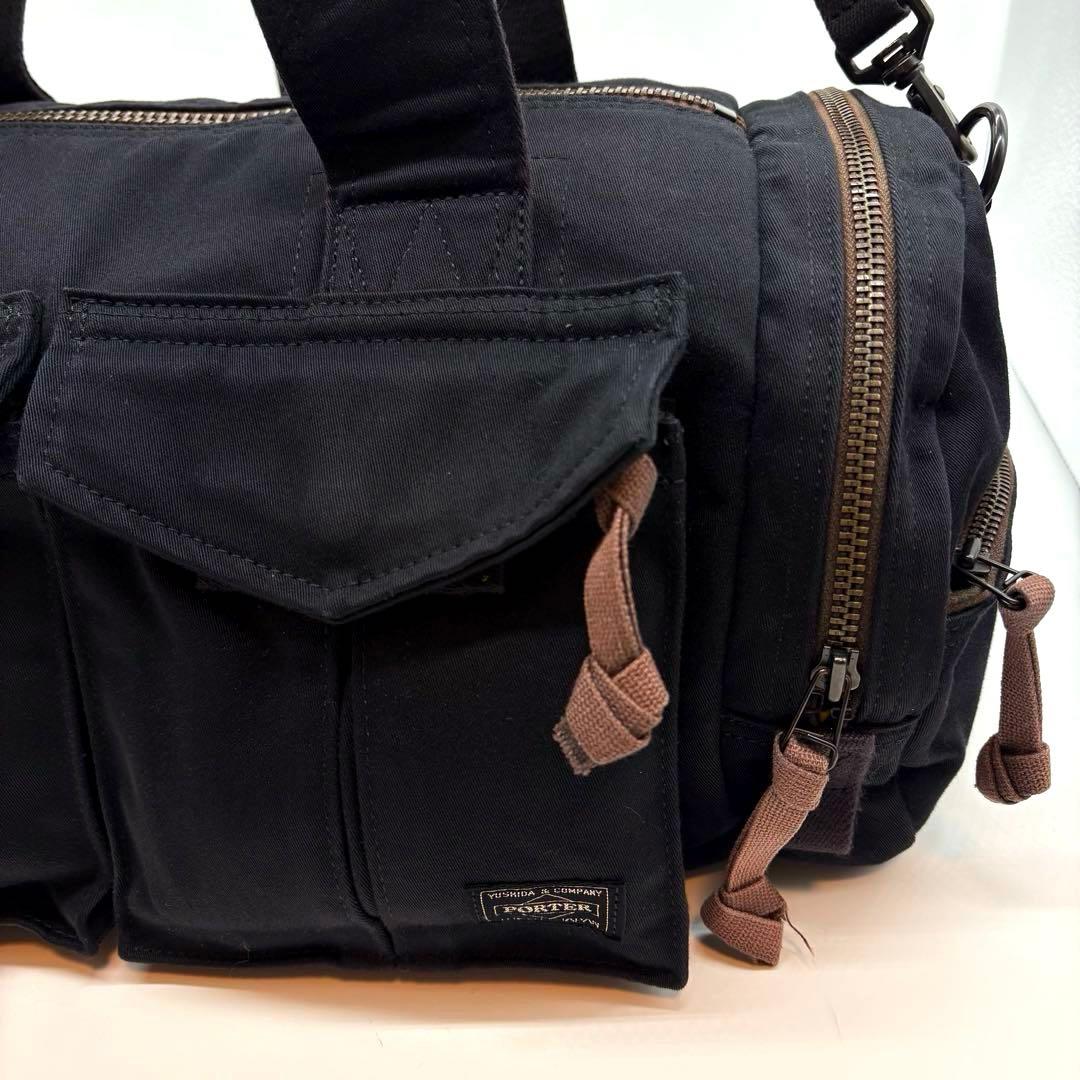 美品　ポーター　ラブアンドピース　2way ボストンバッグ　ロゴ　ブラック