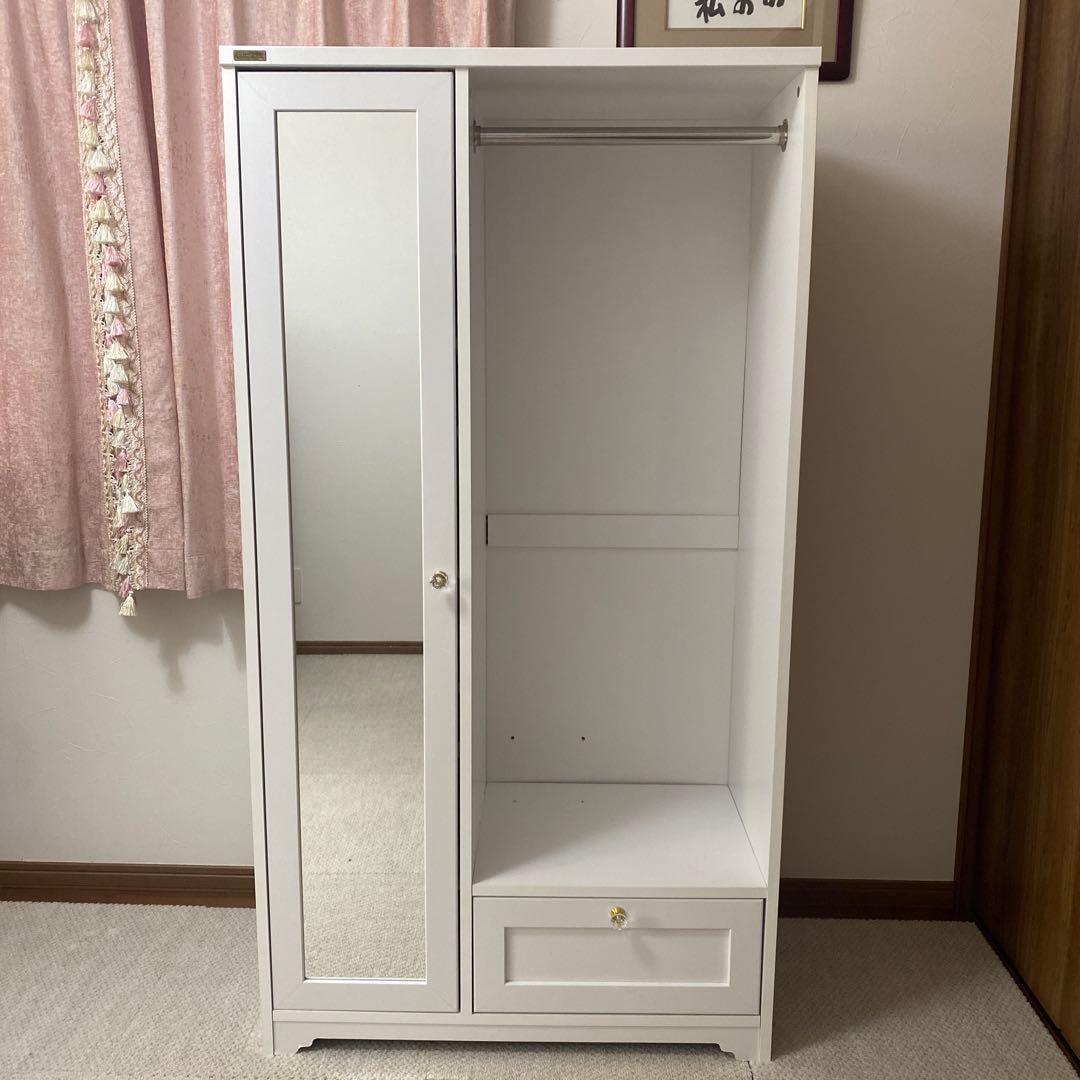 【専用】✨美品✨ホワイト 鏡付き衣類収納　引き出し付き