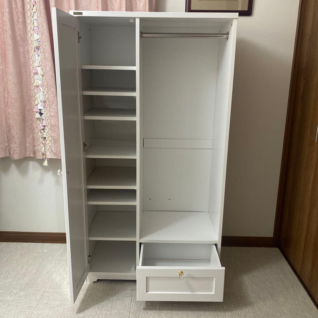 【専用】✨美品✨ホワイト 鏡付き衣類収納　引き出し付き