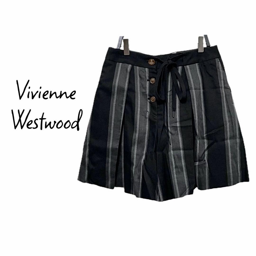 VIVIENNE WESTWOOD ストライプ 総柄 ウール キュロット パンツ