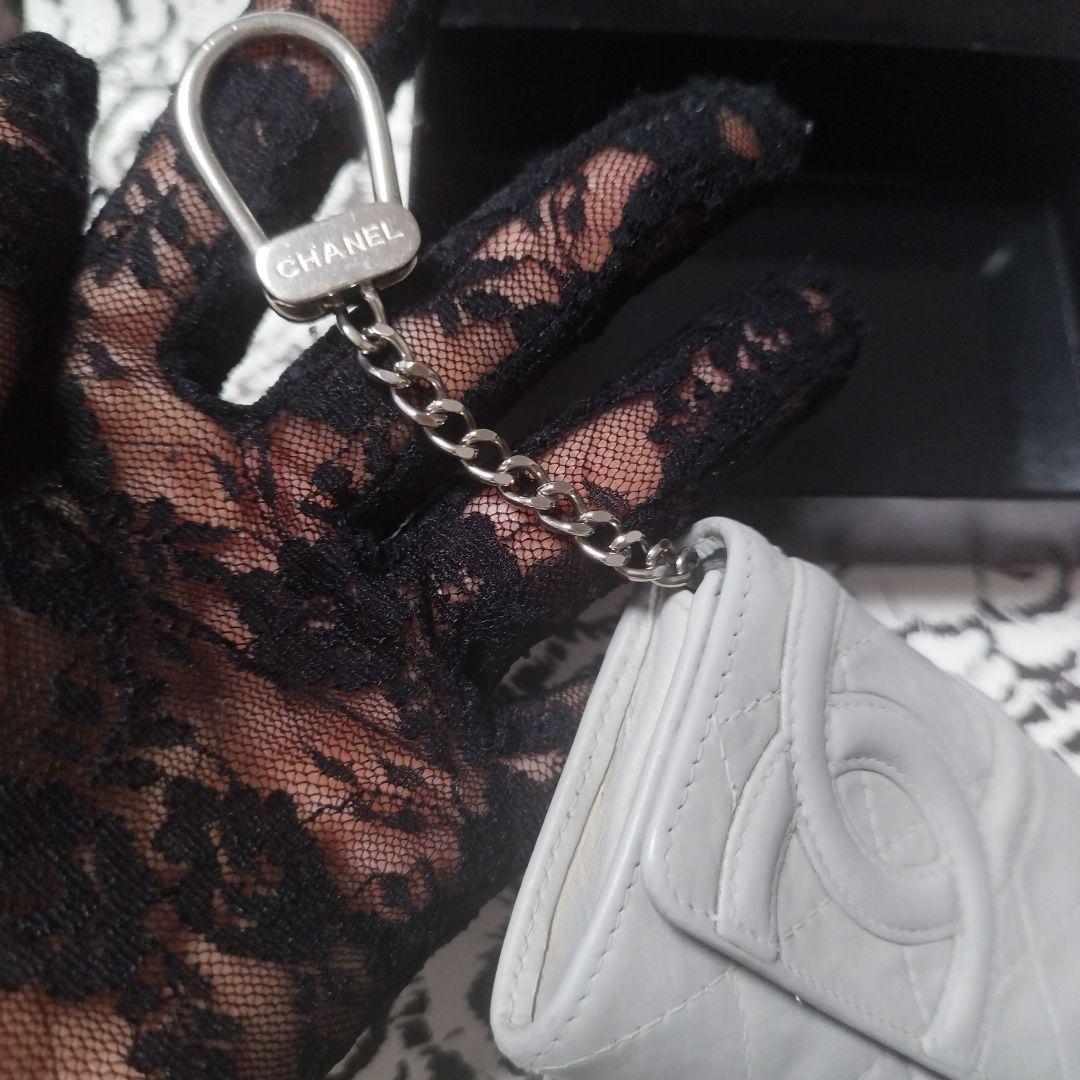 CHANEL シャネルカンボンライン　グレー レザー キーケース　ケース