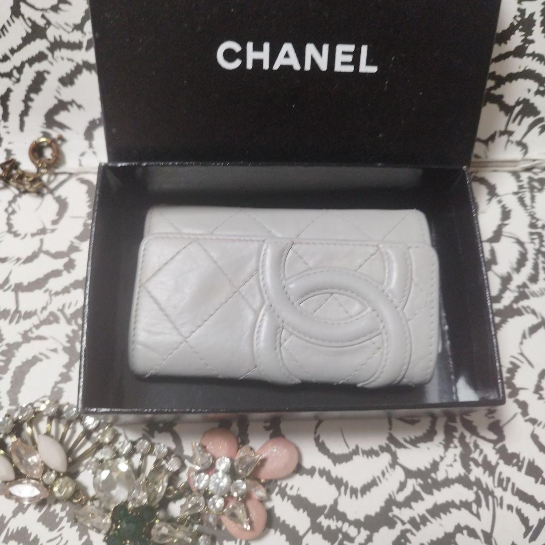 CHANEL シャネルカンボンライン　グレー レザー キーケース　ケース