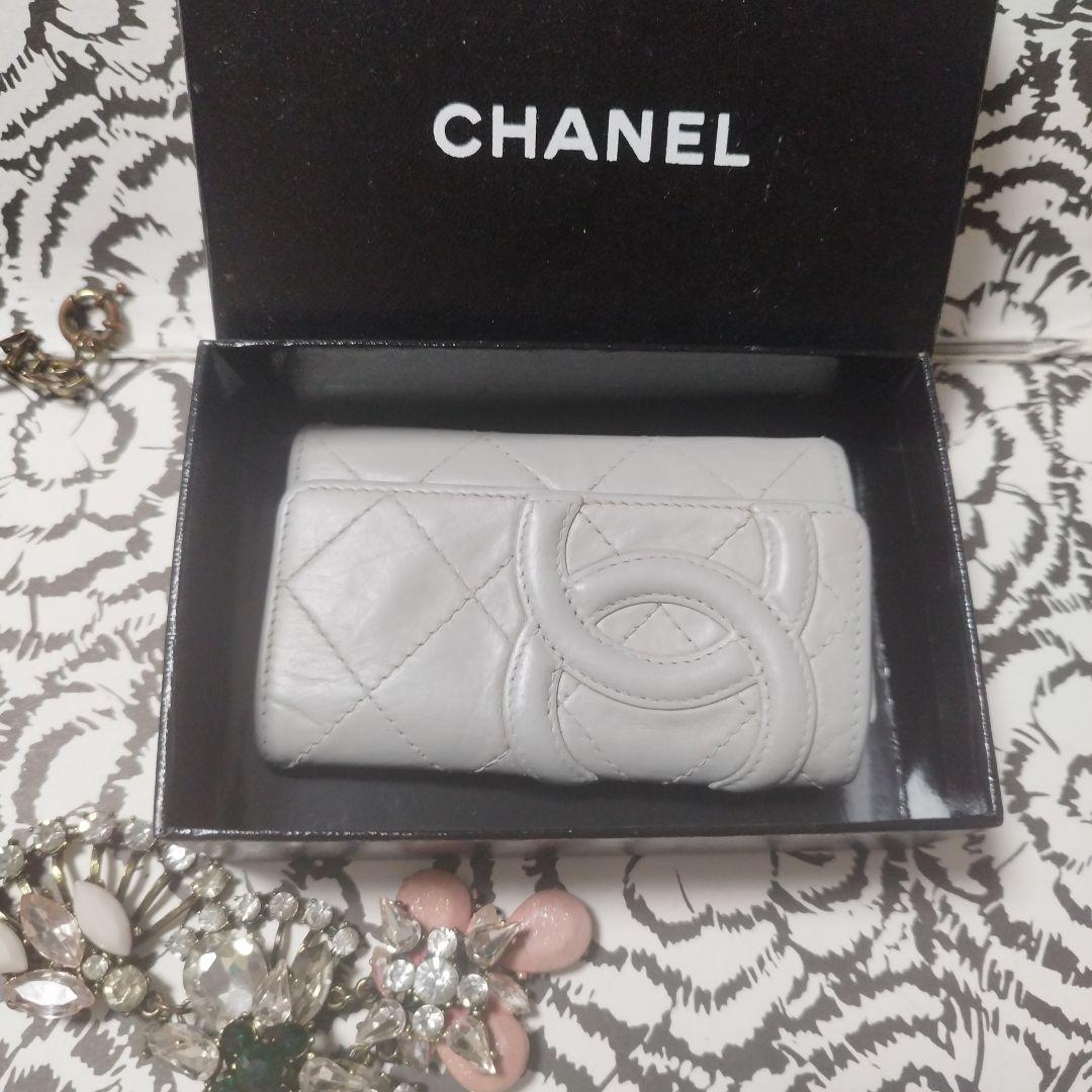 CHANEL シャネルカンボンライン　グレー レザー キーケース　ケース