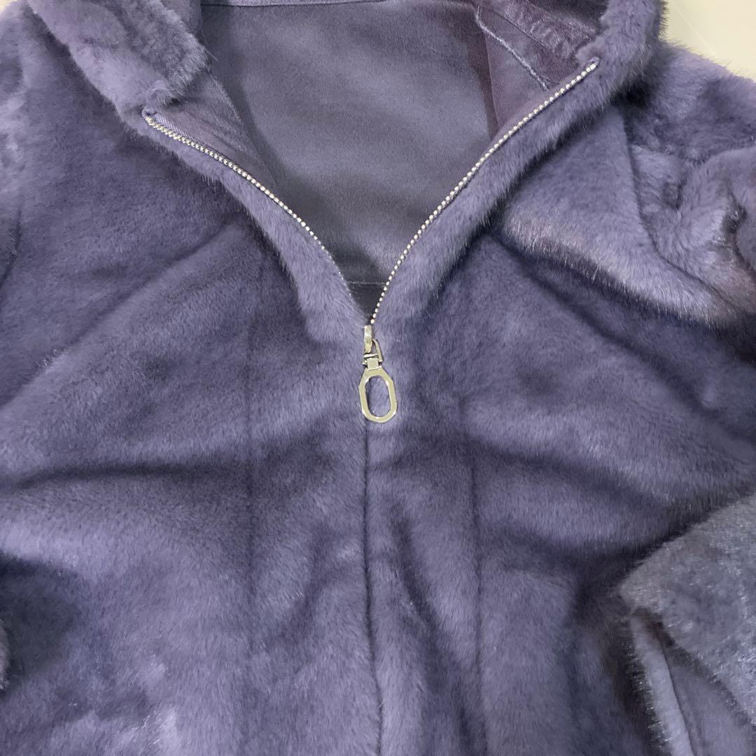 パープルファーパーカー裏地ムートン サイズM最終値下げ価格