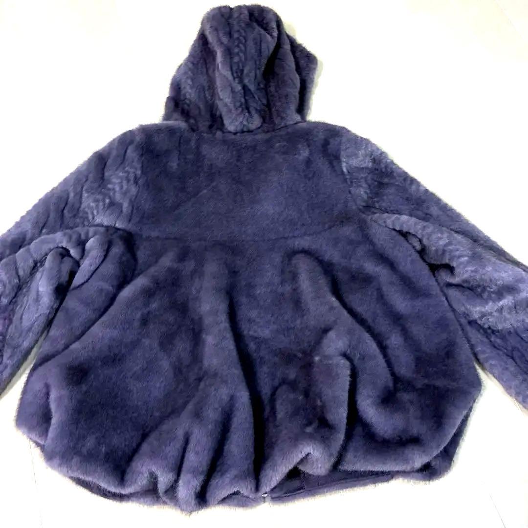 パープルファーパーカー裏地ムートン サイズM最終値下げ価格