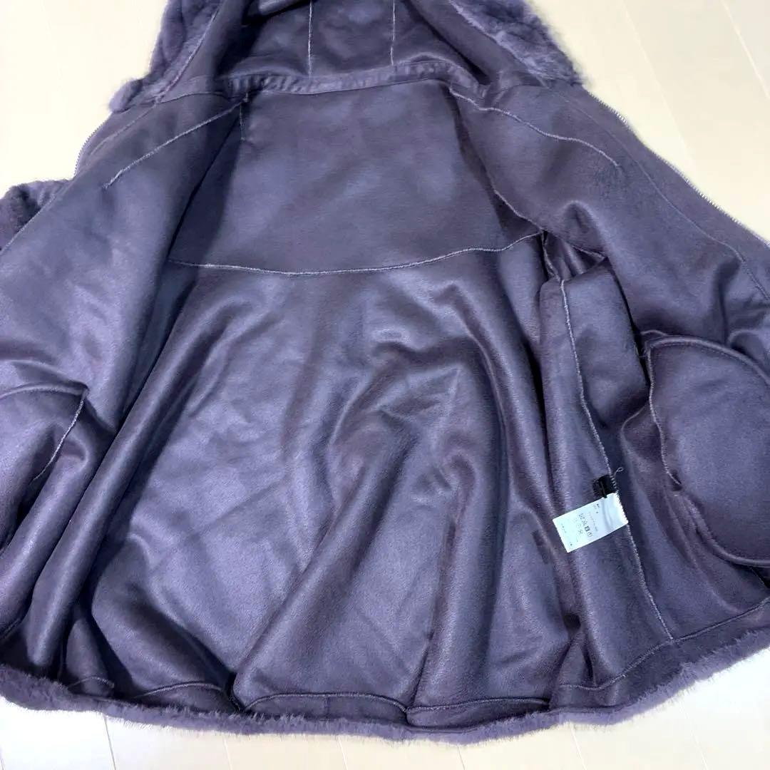 パープルファーパーカー裏地ムートン サイズM最終値下げ価格