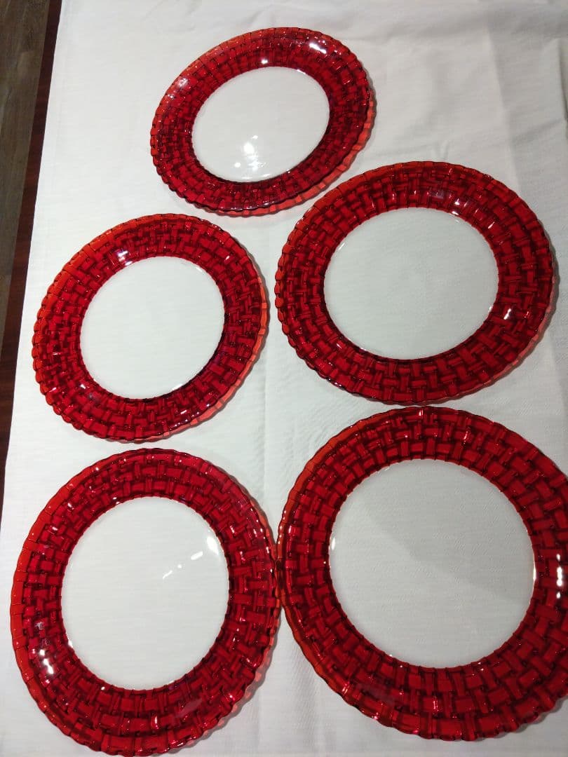 Nachtmann Bossa Nova 赤皿 5枚セット 32cm