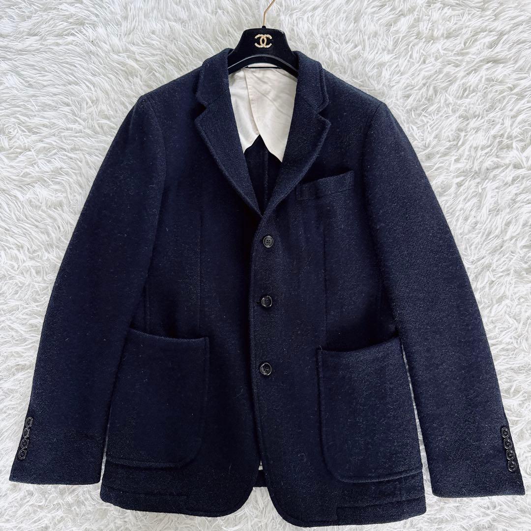 【BEAMS LIGHTS】ハリスツイード ジャケット ネイビー L 段返り