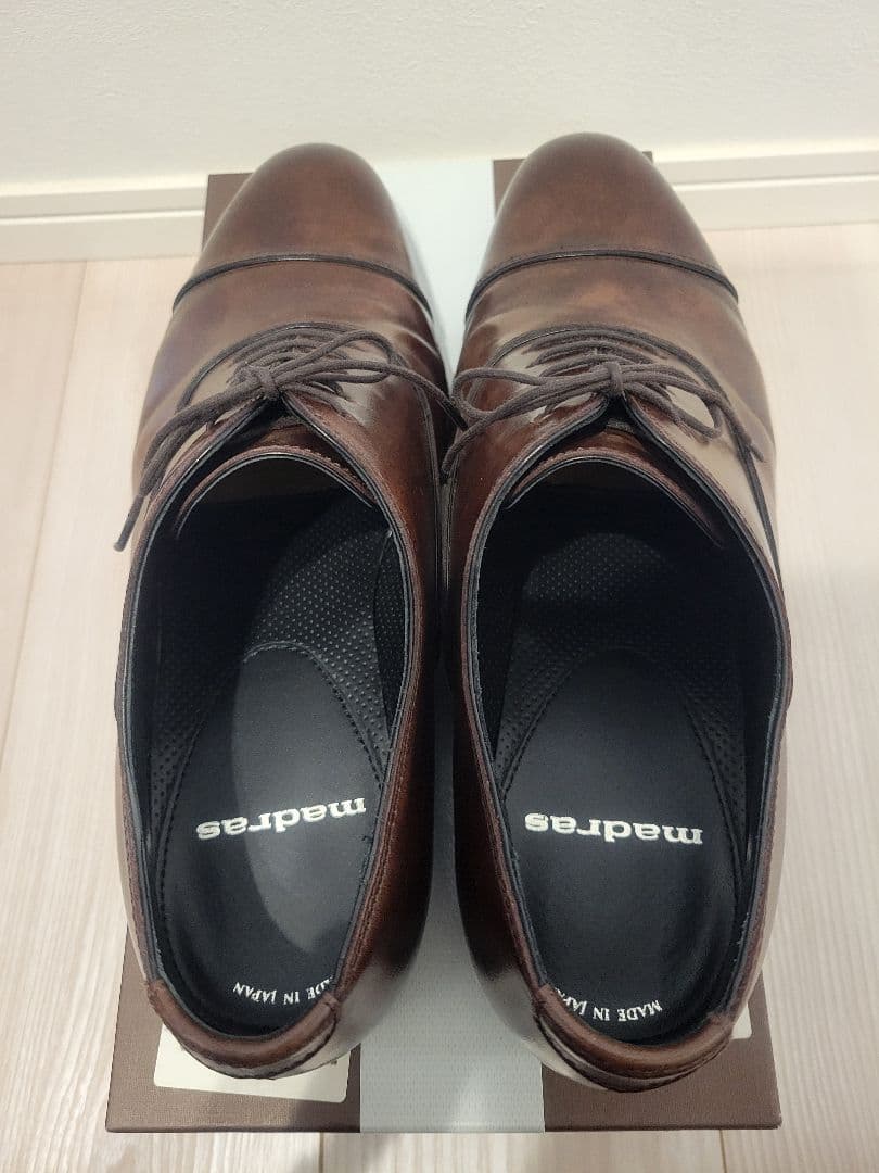 【美品】マドラス M421 内羽根ストレートチップ ビジネスシューズ ブラウン