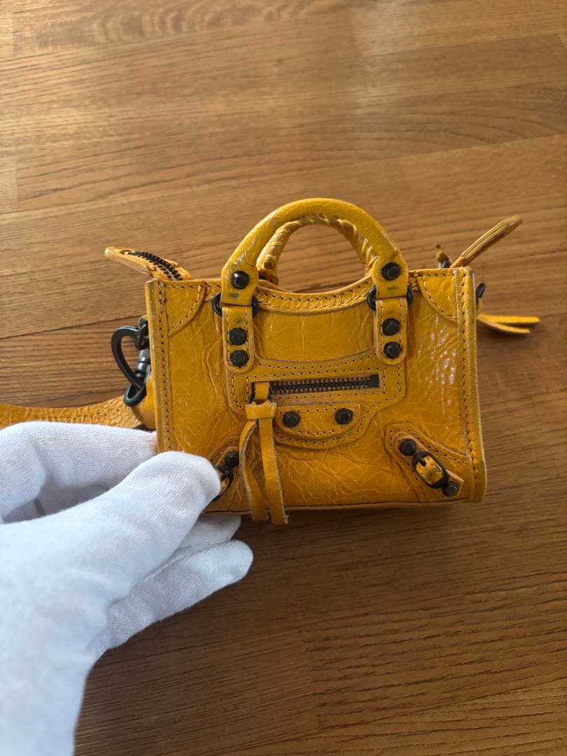 12B614/バレンシアガ/バッグチャーム/チャーム/シティ/キーリング/黄色