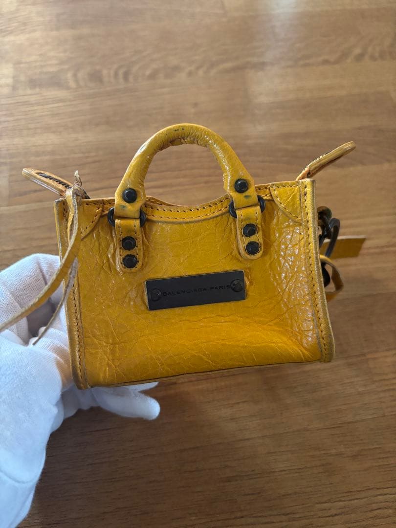 12B614/バレンシアガ/バッグチャーム/チャーム/シティ/キーリング/黄色