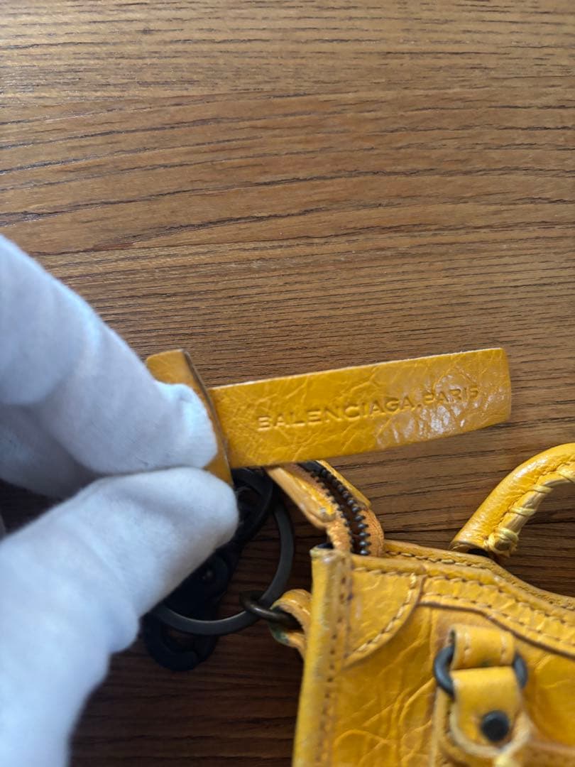 12B614/バレンシアガ/バッグチャーム/チャーム/シティ/キーリング/黄色