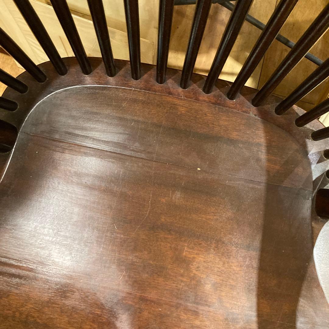格安❣️松本民藝家具木製アームチェア ダークブラウン スピンドルバック美品です