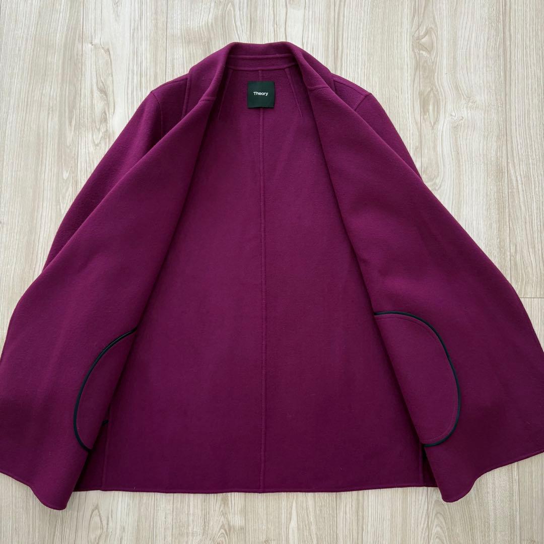 【美品】Theory 23AW CLAIRENE コート カシミヤ S パープル