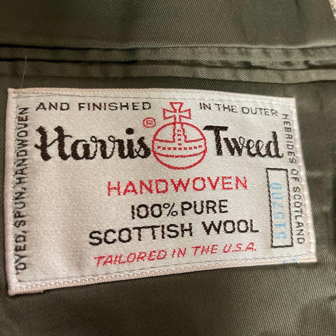 Harris Tweedハリスツイード　テーラードジャケット カーキ系管理番号付