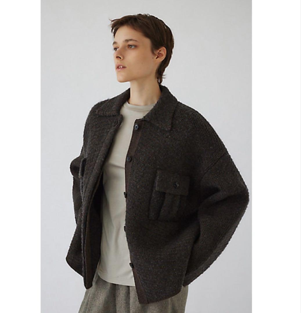 美品　RIM.ARK(リムアーク) ニットブルゾン　サイズフリー　ブラック