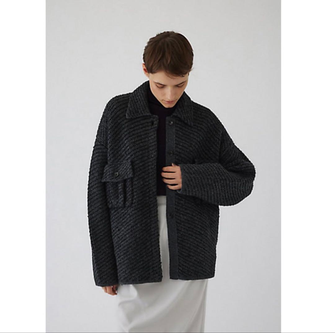 美品　RIM.ARK(リムアーク) ニットブルゾン　サイズフリー　ブラック