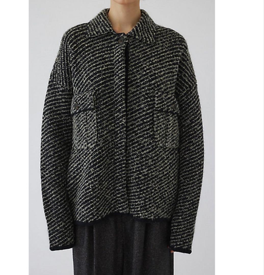 美品　RIM.ARK(リムアーク) ニットブルゾン　サイズフリー　ブラック