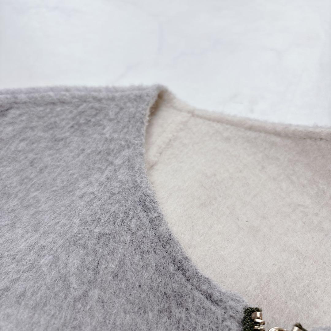 未使用級♡RISLEY リズレー　ウールリバーシブル　ポンチョ　ケープコート