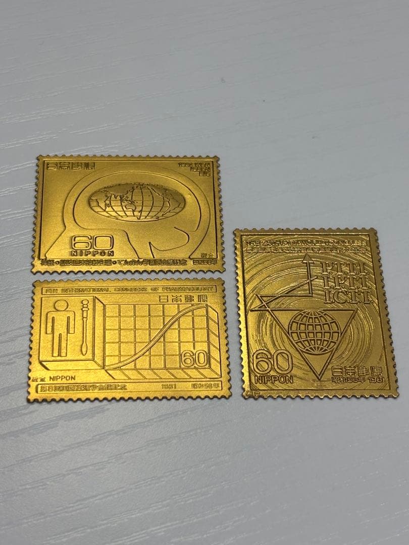 希少　松本徽章工業　純金　金属工芸品　9g 純金×純銅　切手　K24