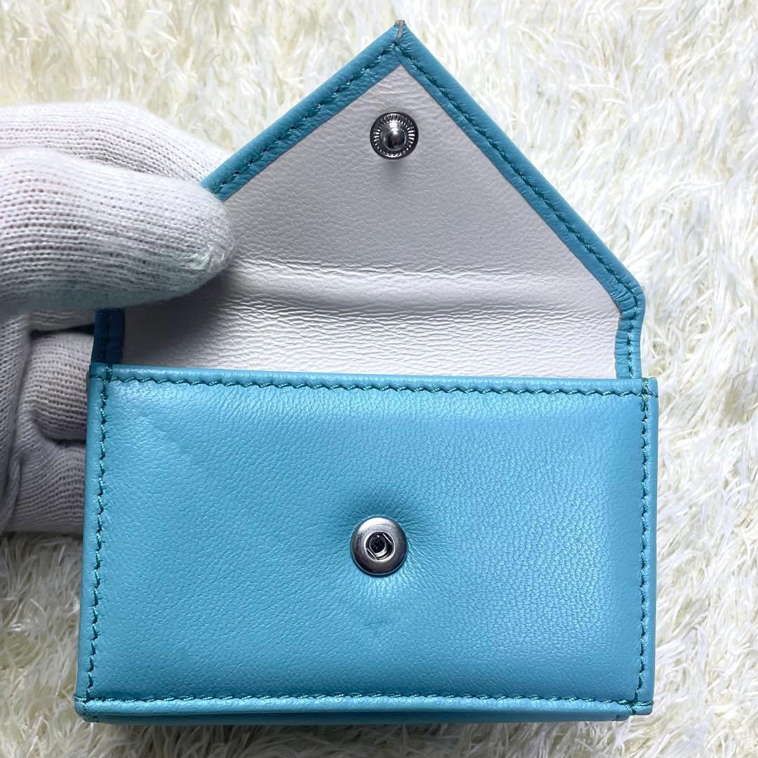 未使用に近い ヴィヴィアンウエストウッド 折財布 ブルー 三つ折り財布 レター