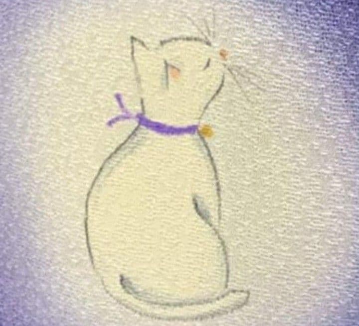 正絹　袷　猫模様　付下げ