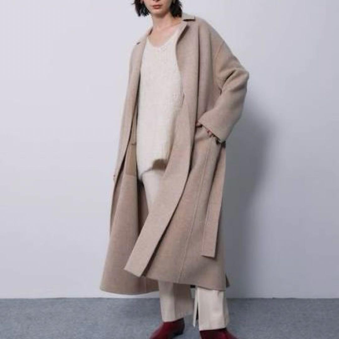 美品 スタニングルアー テーラーリバーコート ロング丈 ゆったり ベルト ガウン