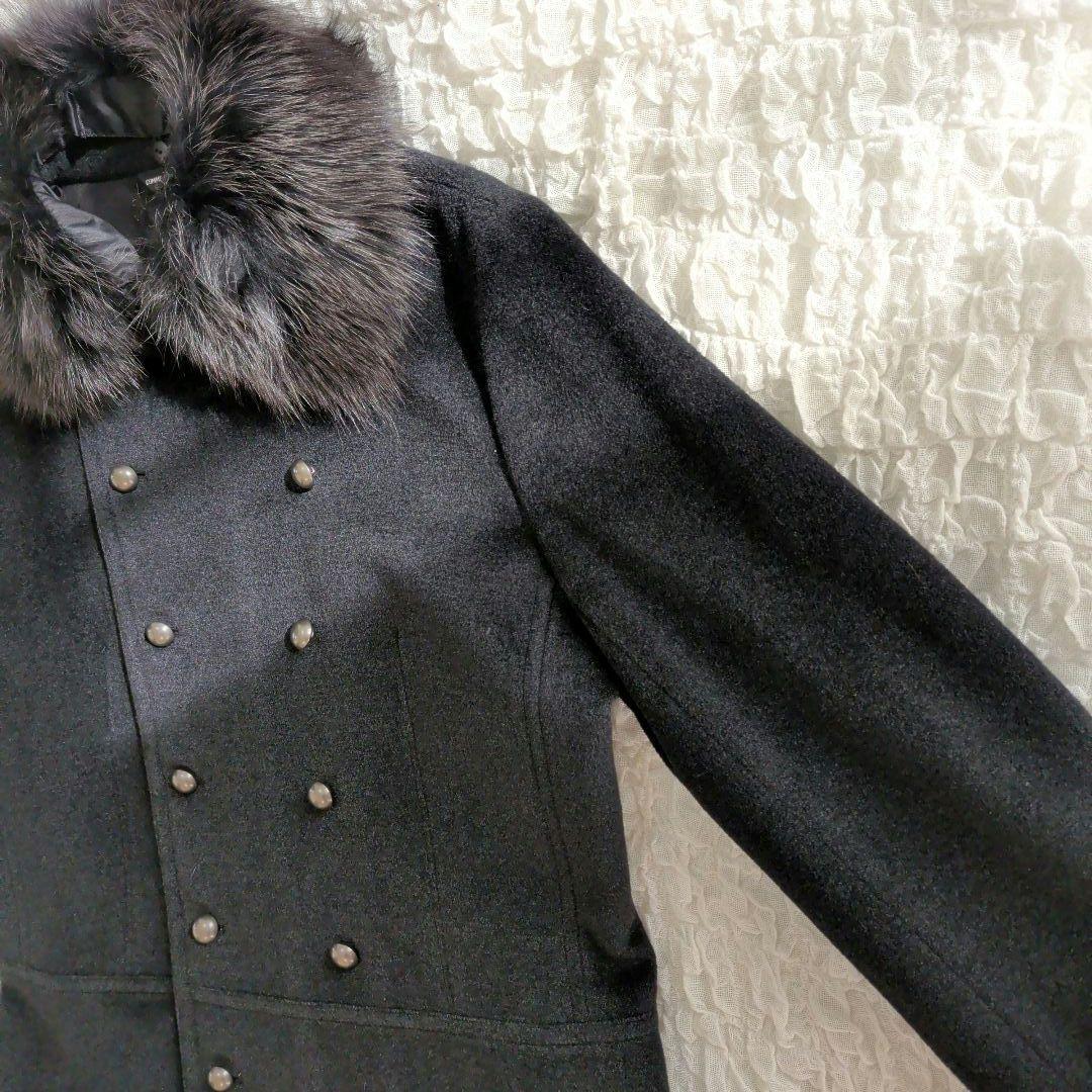 コムサデモード ナポレオンコート シルク アンゴラ ウール 大きいサイズ15号