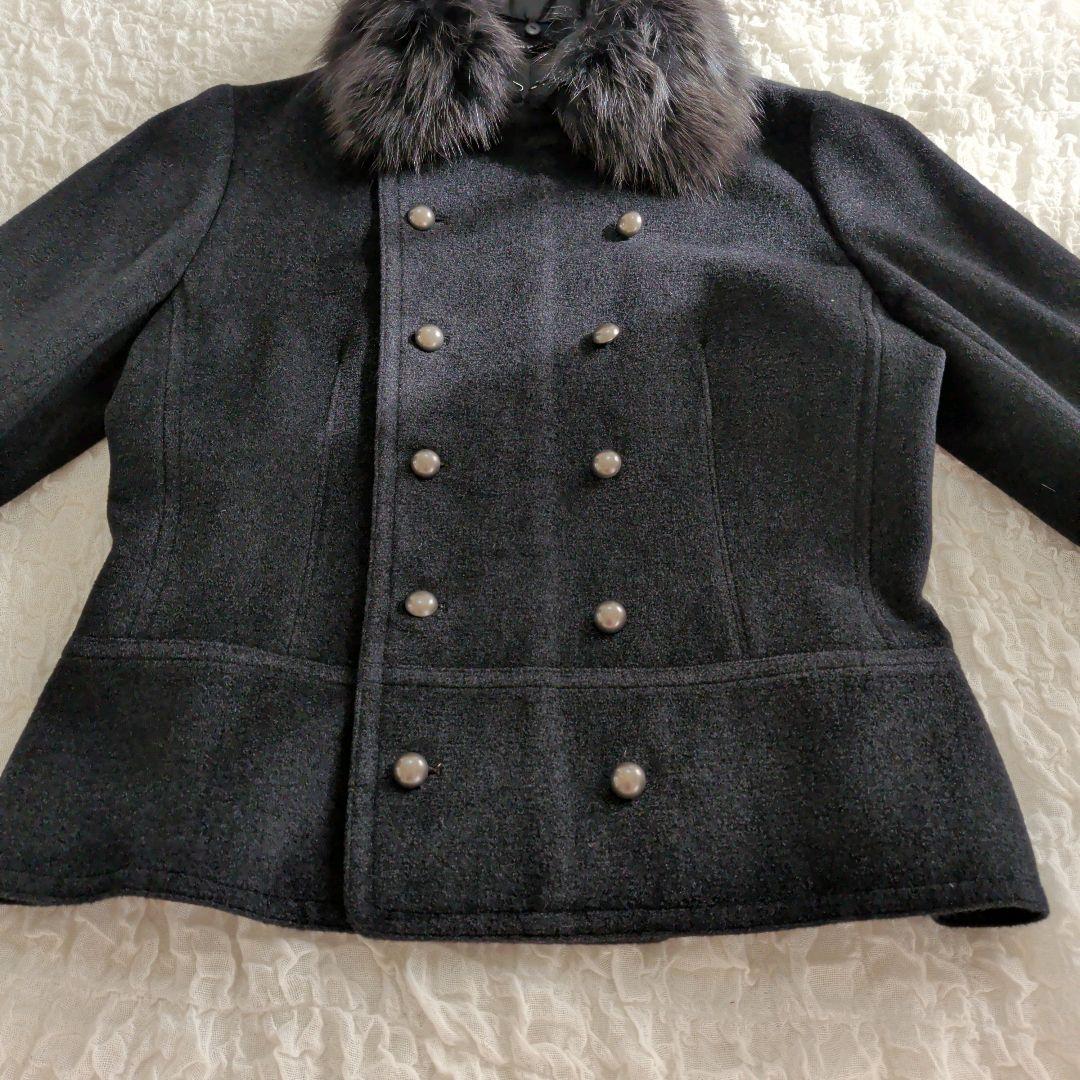 コムサデモード ナポレオンコート シルク アンゴラ ウール 大きいサイズ15号