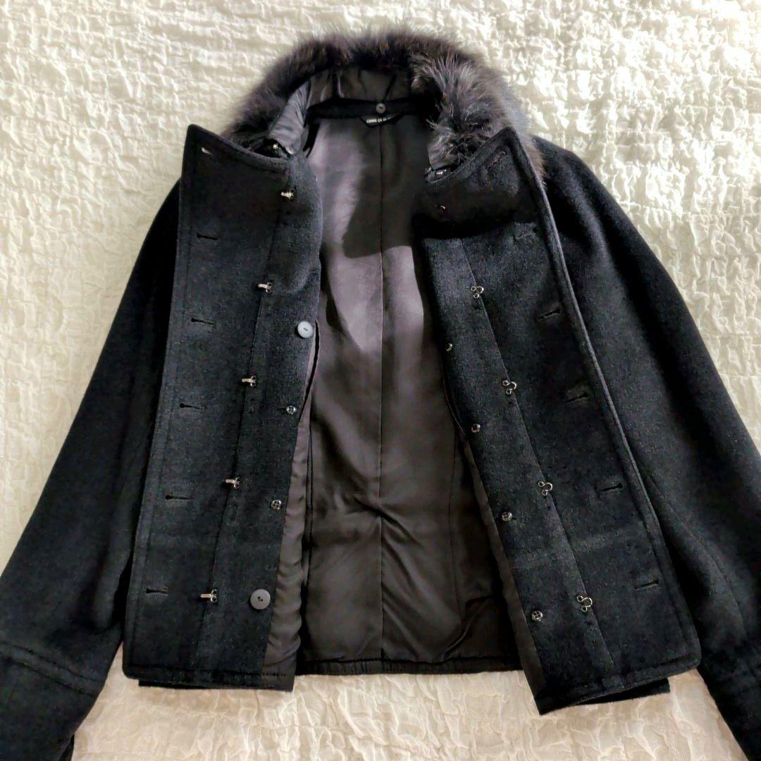 コムサデモード ナポレオンコート シルク アンゴラ ウール 大きいサイズ15号