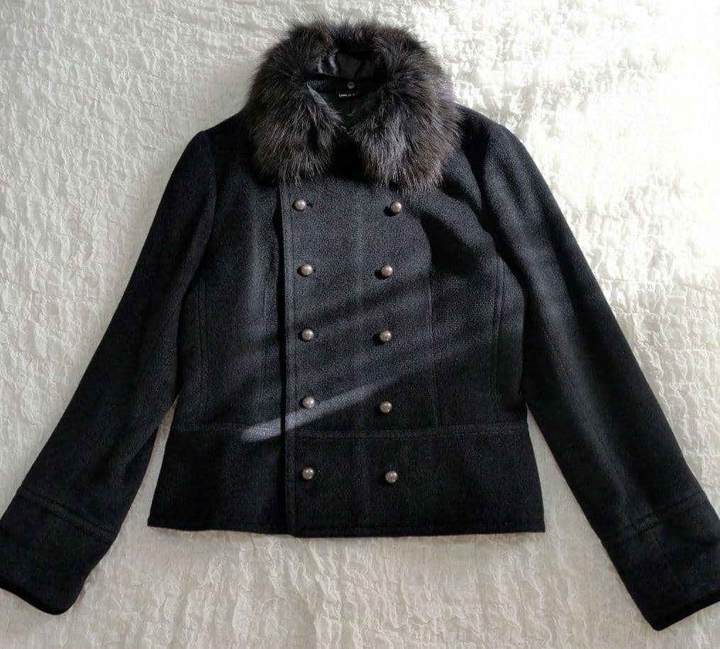 コムサデモード ナポレオンコート シルク アンゴラ ウール 大きいサイズ15号