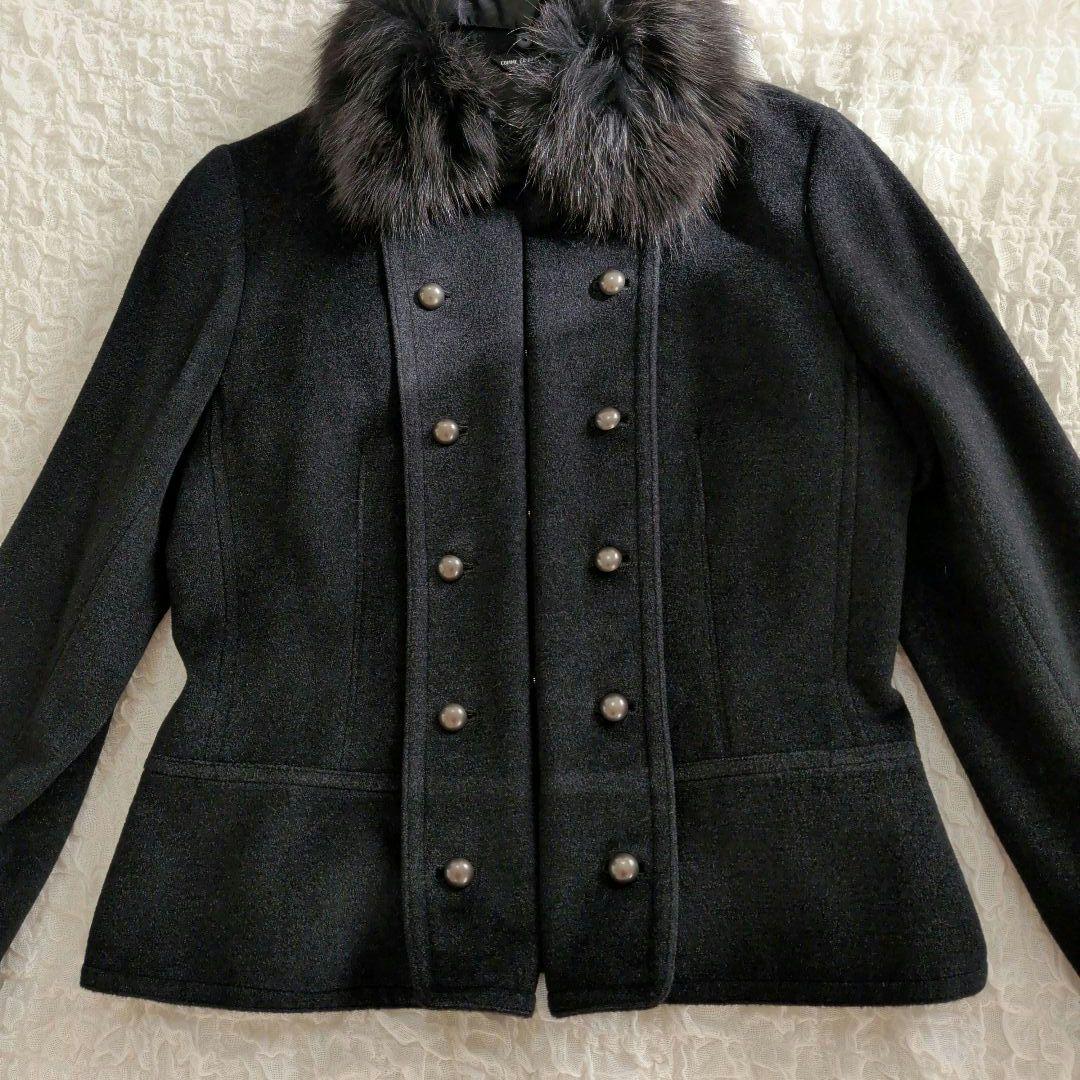 コムサデモード ナポレオンコート シルク アンゴラ ウール 大きいサイズ15号