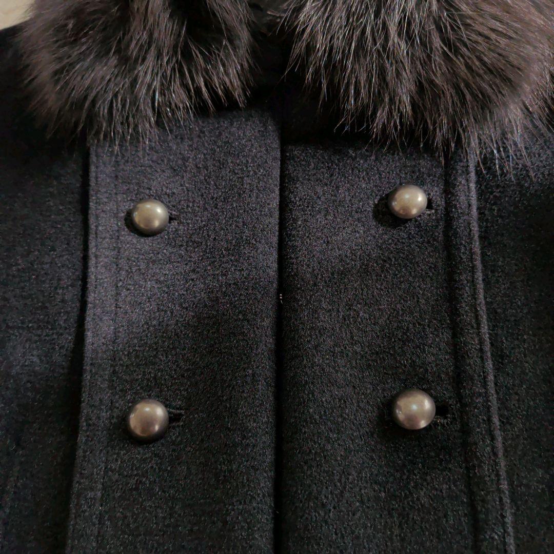 コムサデモード ナポレオンコート シルク アンゴラ ウール 大きいサイズ15号