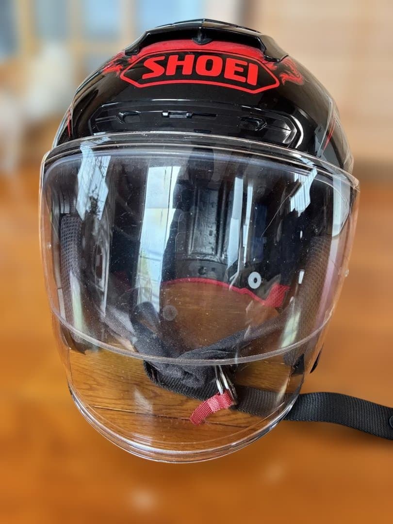 SHOEI ハーフフェイスヘルメット 黒/赤 グラフィック