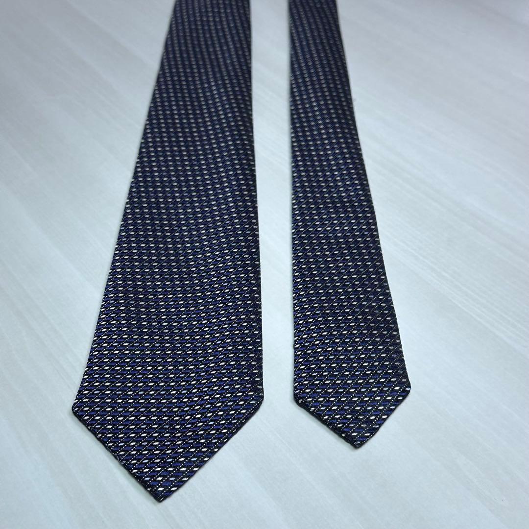 ブルガリ☆ネクタイ☆箱付☆リバーシブル☆ネイビー☆ソリッド☆パターン柄☆550