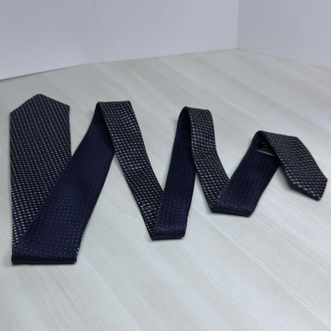 ブルガリ☆ネクタイ☆箱付☆リバーシブル☆ネイビー☆ソリッド☆パターン柄☆550