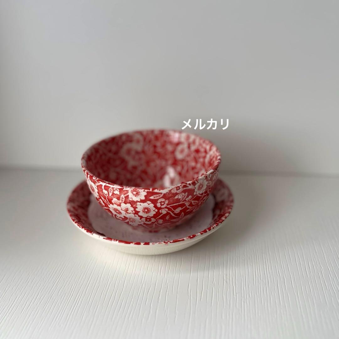 バーレイ シュガーボウル　レッドキャリコ　プレート　フルーツプレート　ゆのみ