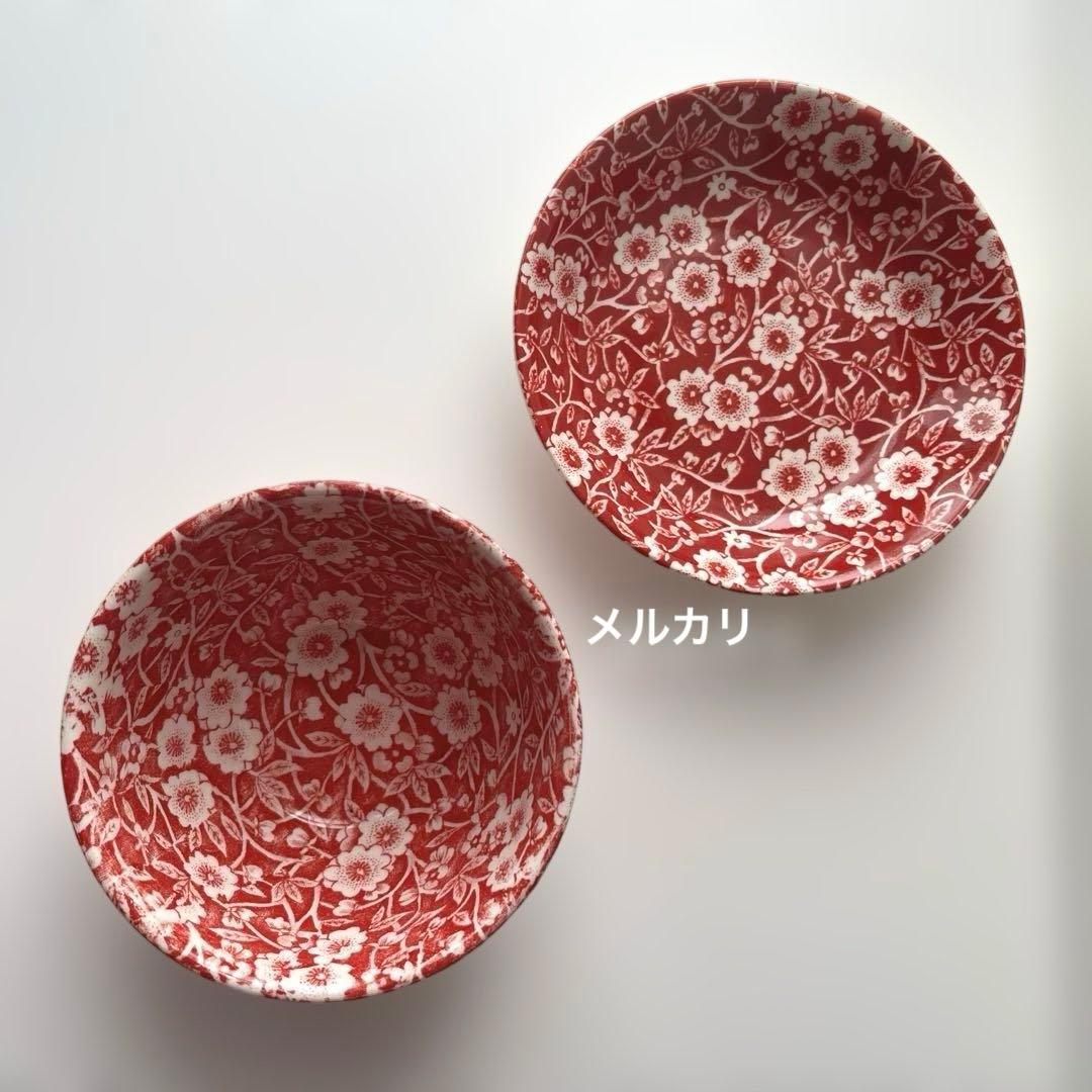 バーレイ シュガーボウル　レッドキャリコ　プレート　フルーツプレート　ゆのみ