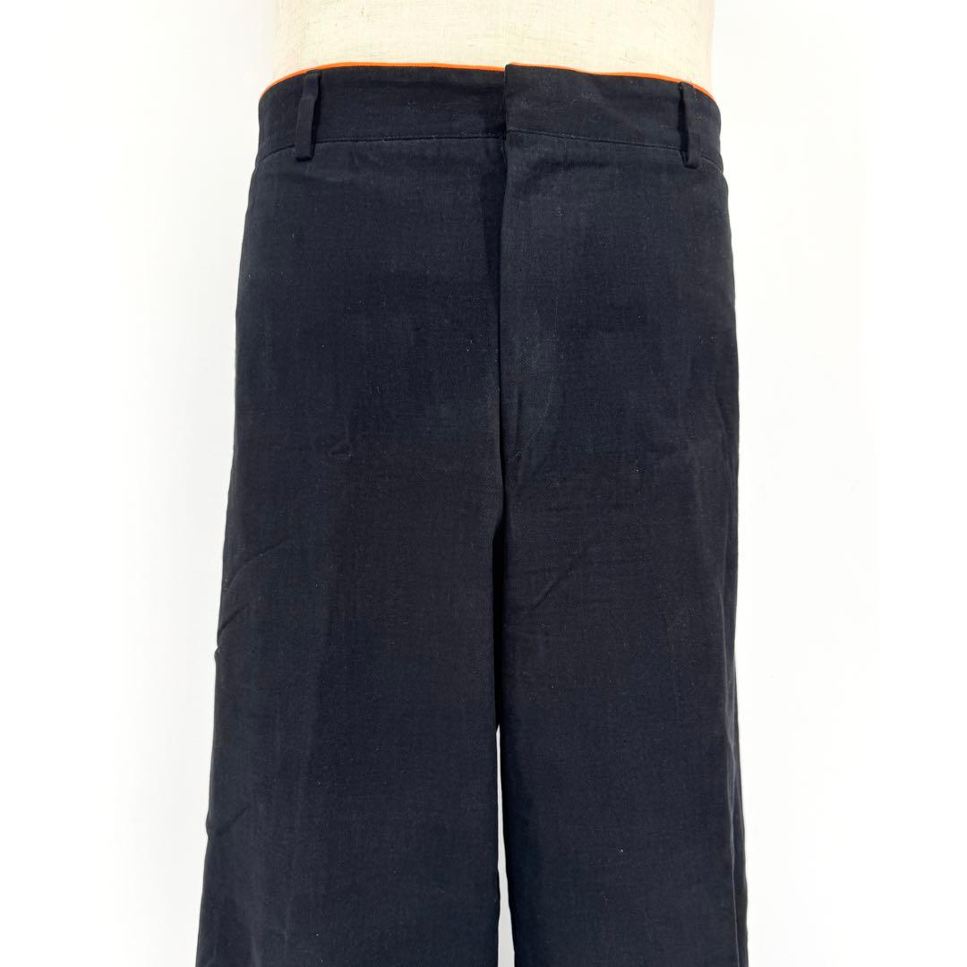 HERMES 綿パンツ スラックス 54サイズ ブラック チノパン