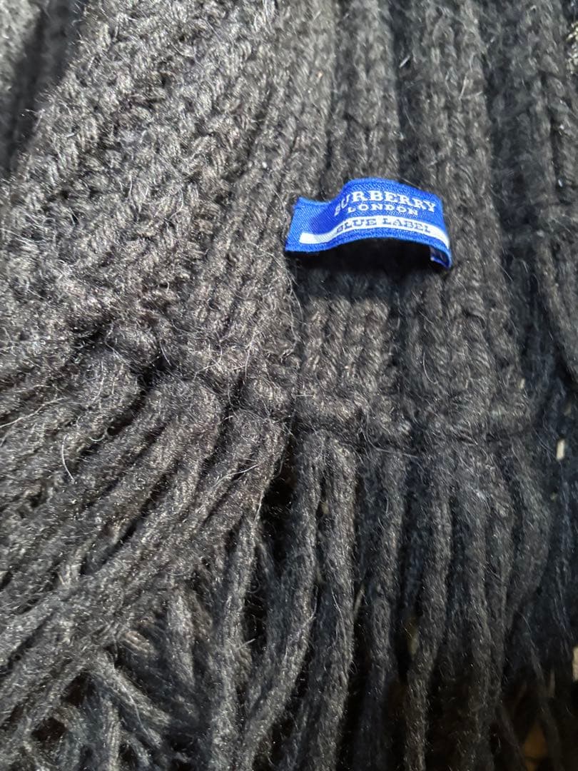 バーバリーロンドン　ウール　マフラー　黒