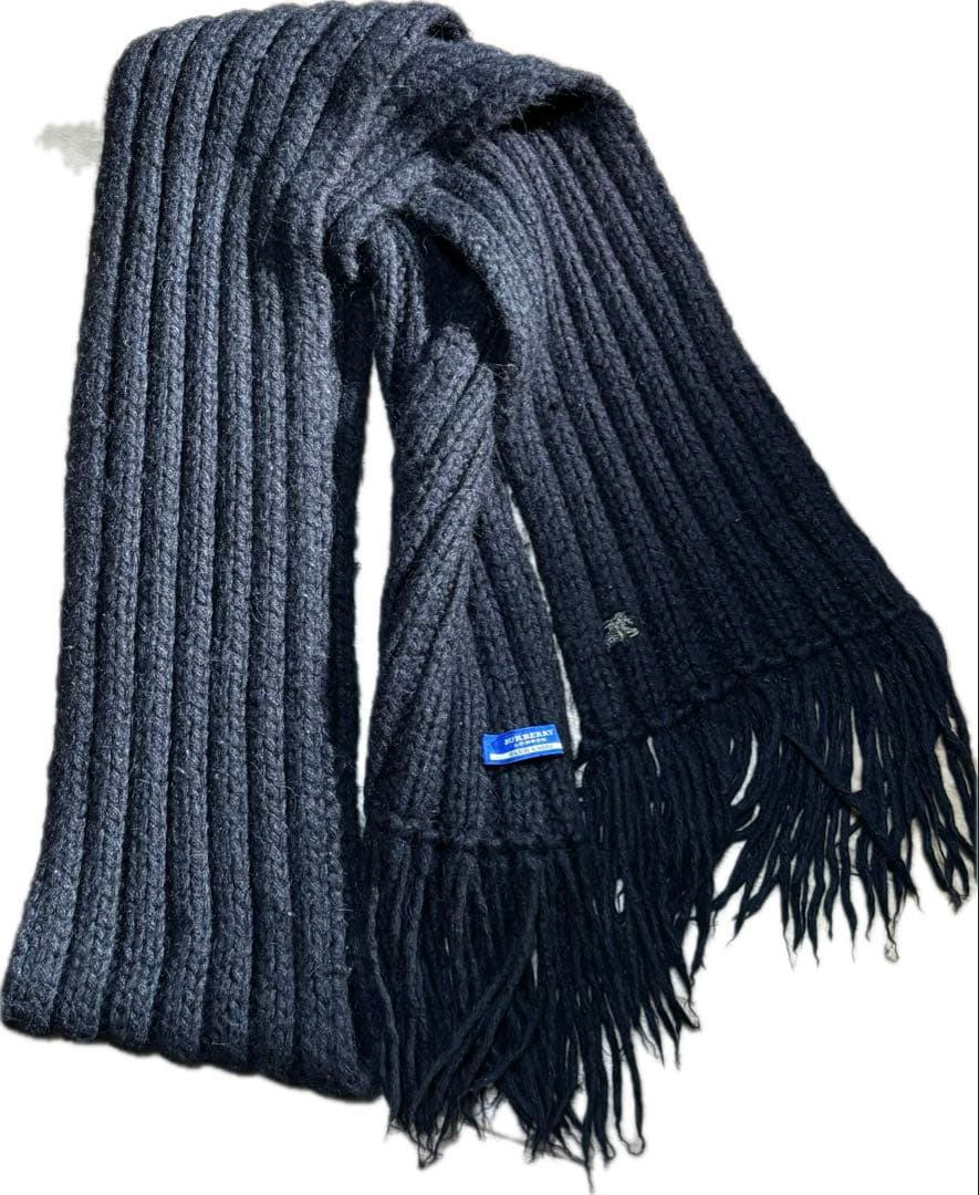 バーバリーロンドン　ウール　マフラー　黒